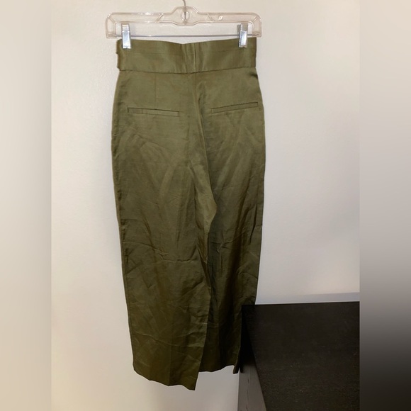 Sandro Paris Women's Trouser Dress Pants Green Size 36 Linen Bland High … - Picture 5 of 6